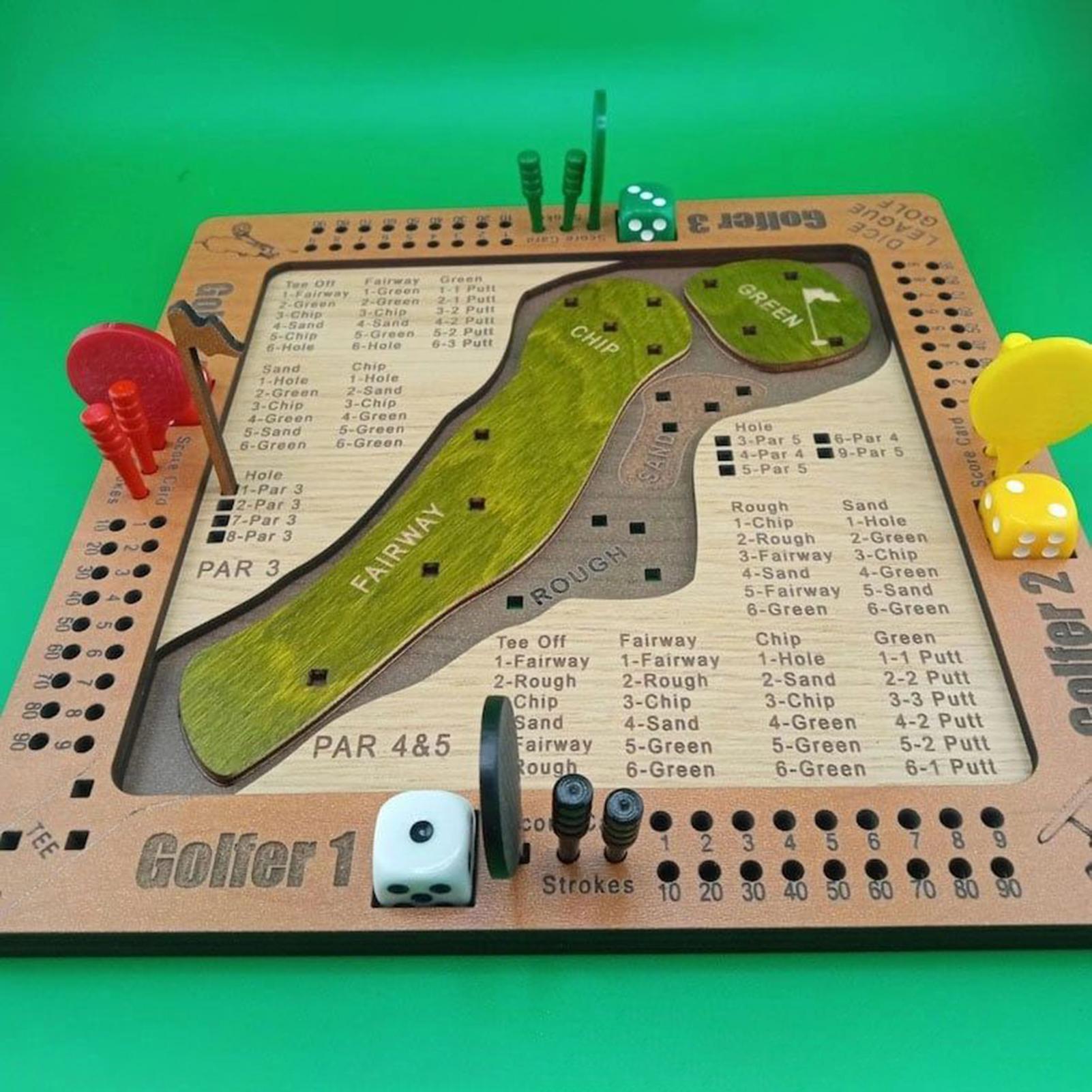 Party Games Golf - Golf Dice Game Wooden Challenging Golf