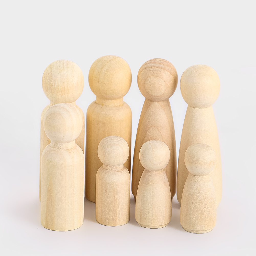 Party Games Simple - 2PCS Wooden Puppet Solidwood Carving Simple