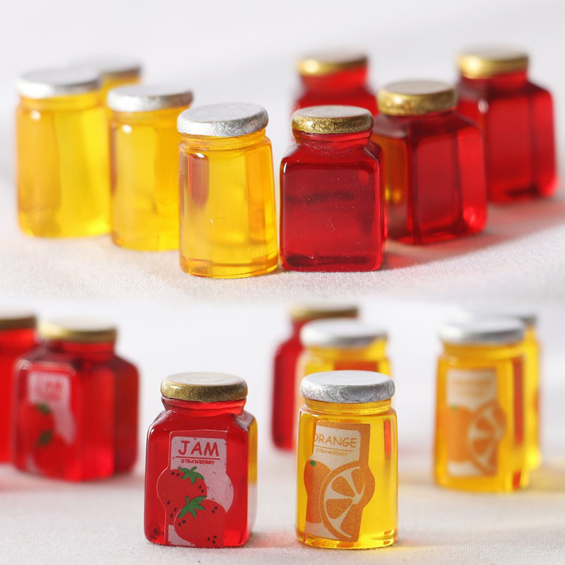 Games Garden Party - 10pcs Simulation Strawberry Jam Resin Bottle