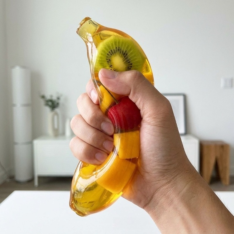 Party Games Questions - Fruit Banana Jelly Squishy Toy Stress