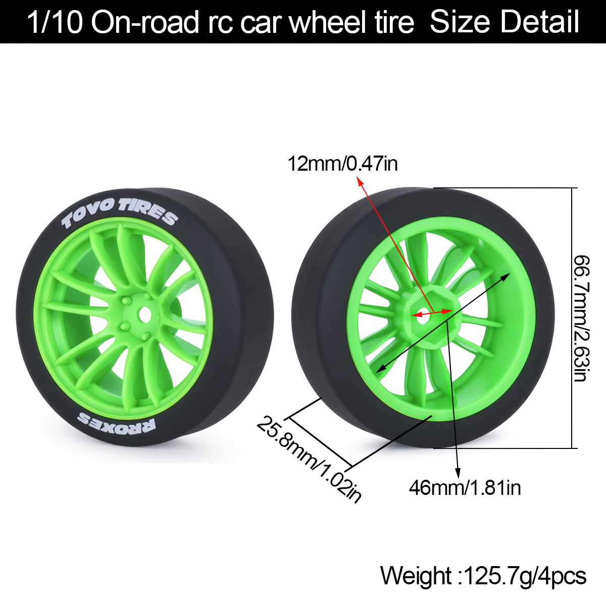 4Pcs Hard Drift Tires Wheel Ty - Tamiya Model Rc Car recension och pris