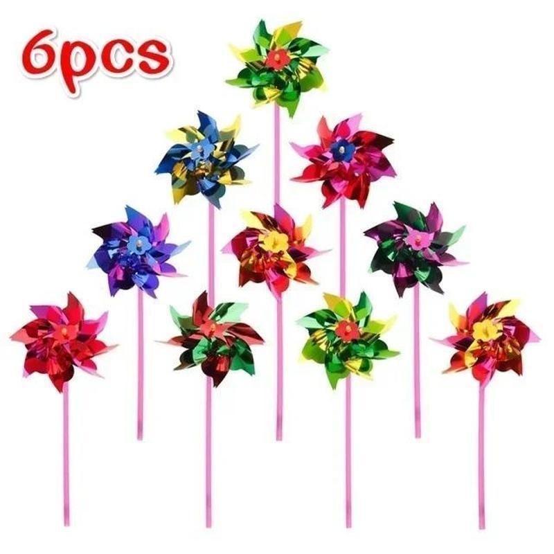 6Pcs Plastic Windmill Pinwheel - Games Garden Party recension och pris