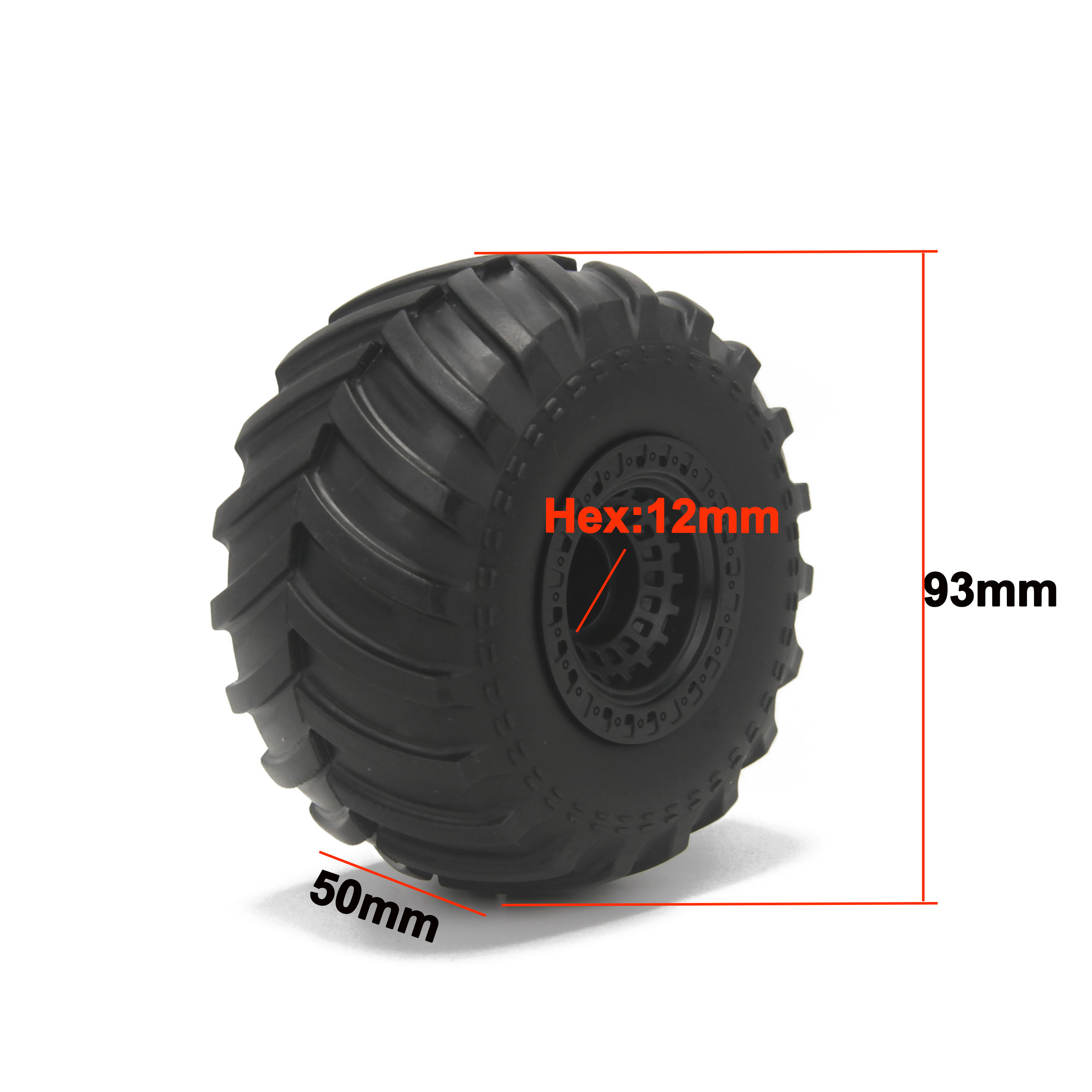 93mm 1/14 RC Car Rubber Tire W - Hot Wheels Car Monster Trucks recension och pris
