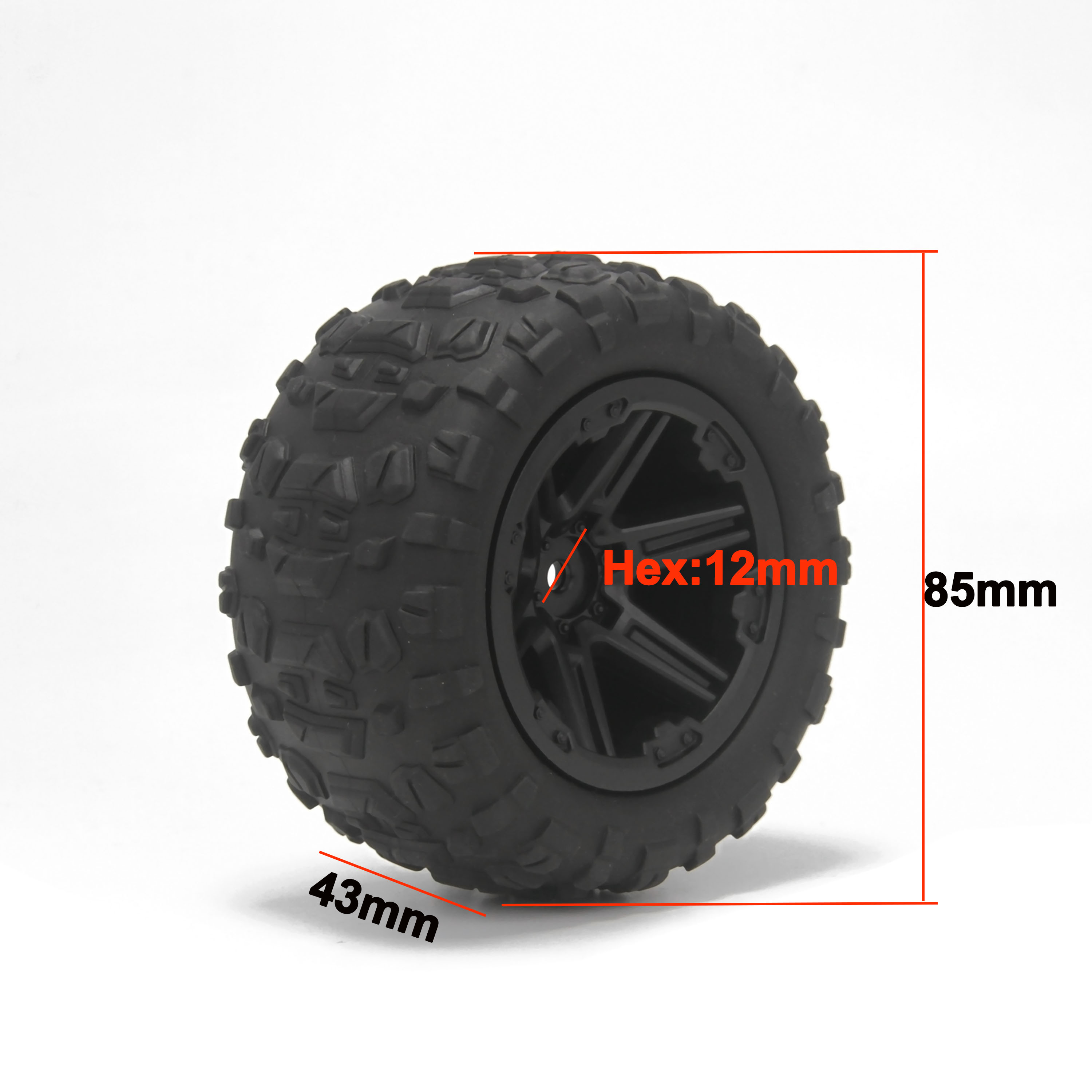 4PCS 85mm Rubber Tire Wheel Ri - Hot Wheels Car Monster Trucks recension och pris