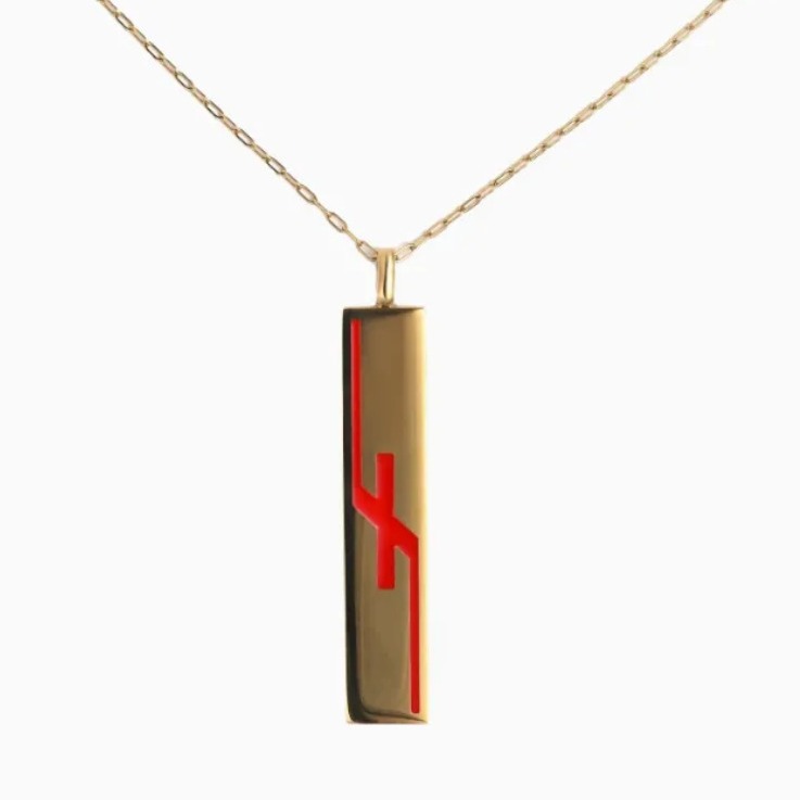 Irregular Red Letter Pendant N - Party Games Simple recension och pris